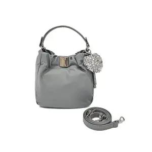 [아비투먼트]셔링 나일론 버킷백 - 썸머그레이