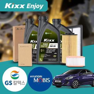 엑센트(뉴)(10~14) 감마 1.4/1.6 가솔린 엔진오일세트 킥스 파오 5W30(모비스필터2종)