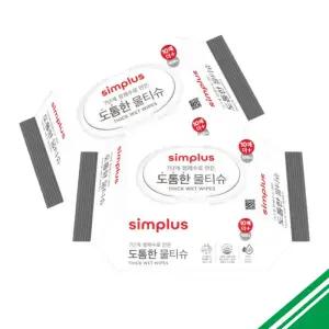 홈플러스 심플러스 도톰한 물티슈 캡형 100매 x6개