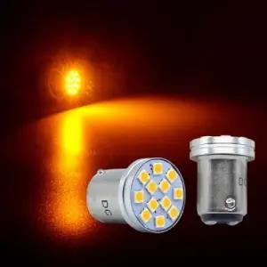 24V용 3030 하이파워 싱글 더블 전구 옐로우LED   깜빡이등 브레이크등 미등 S25타입 전구