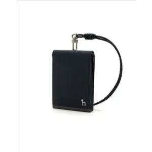 [갤러리아] [헤지스ACC] HJHO5F032N3 네이비 라인배색 소가죽 폴더형 목걸이 카드지갑