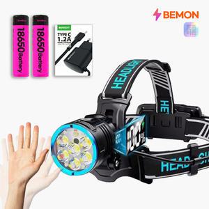 P500 강력한 밝기 움직임감지 센서 충전식 헤드랜턴 레드 LED 각도조절