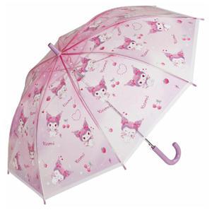 산리오 쿠로미 러브러브 투명 장우산 주니어 어린이 초등학생 초등 우산 55cm (쿠로미 옵션)
