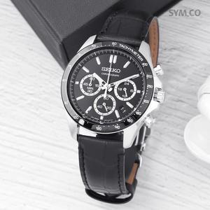 세이코 SBTR021 스피릿 크로노그래피 아날로그 캐쥬얼 남자 가죽 시계 c