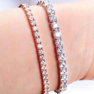 랩 다이아 테니스 팔찌 2.25미리 4프롱 레이어드 모임 럭셔리 결혼 기념일 선물 고급