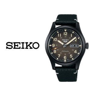 세이코5 일본산 SPORTS 오토매틱 SRPG41 가죽 남자 남성 군인군대 손목시계