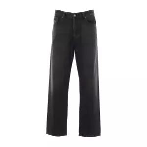 블랙 미디엄 웨이스트 레귤러 핏 테이퍼드 진 A18974 09J9602