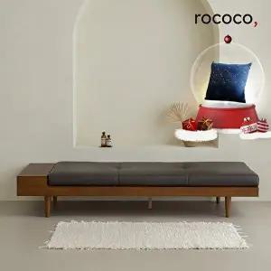 [로코코][로코코] 벤티 카우 천연면피가죽 원목 소파베드