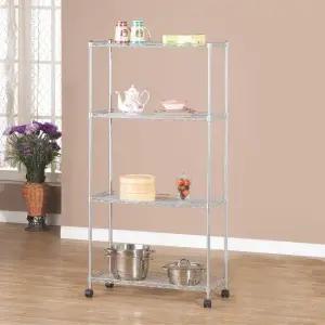 국산 실버 메탈 750-4단 메탈렉 메탈선반 베란다선반 창고선반 주방선반 베란다진열대