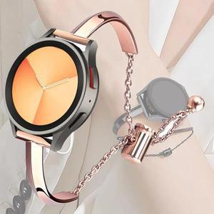 20 22mm 쥬얼리 스트랩 삼성 갤럭시 시계 5 프로 45mm 4 40 금속 체인 여성 Correa 화웨이 2 Amazfit Bip G