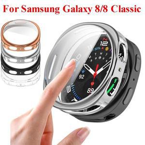 삼성 갤럭시 워치 8 40mm 44mm용 풀 커버 보호 케이스, 클래식 소프트 TPU 투명