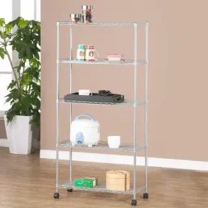 국산 실버 메탈 750-5단 메탈렉 메탈선반 베란다선반 창고선반 주방선반 베란다진열대