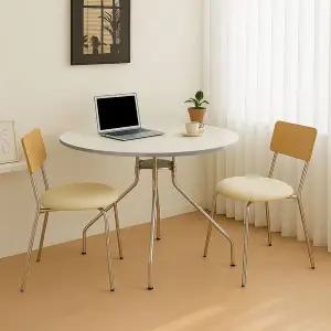 [나인홈가구]룬트 원형테이블 미드센츄리 모던 크롬 식탁 1200