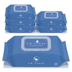 아임클린 저자극 비데 물티슈 캡형 100매 6개