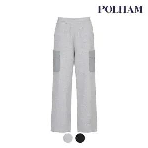 [폴햄] 여성 알래스카 플리스 우븐 패치 카고 와이드 팬츠_PHD4PT2703