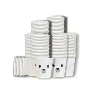 부자맘 종이컵 곰돌이 인쇄 1000개 천연펄프