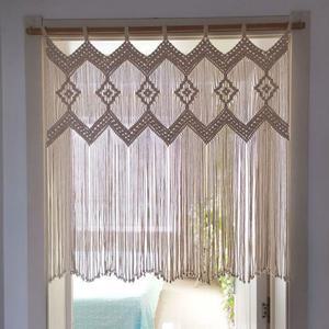 창문발 문가림막 에스닉 라메 방문 가리개커텐 실커튼 패턴 매듭 출입문 가림발 줄커튼