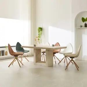 카펜터홈 벨루치 샤르데니아 프리미엄 천연 대리석식탁 샤틴무광도장 4인식탁