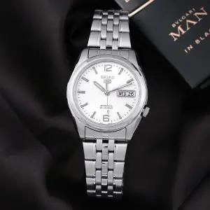 [세이코]5 SNK385K1 오토매틱 데이데이트 아날로그 클래식 남자 메탈 손목시계 c