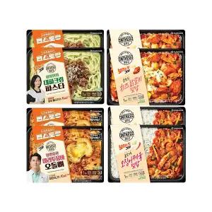 온더고 편스토랑 세트3(대파크림파스타2,치즈닭갈비덮밥2,마라툼바오돌뼈2,오징어제육2)