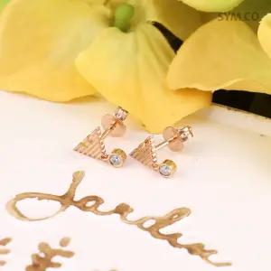 알마니 EG3582 독수리 엠블럼 스터드 이어링 스털링 로즈실버 여자 실버 귀걸이 c