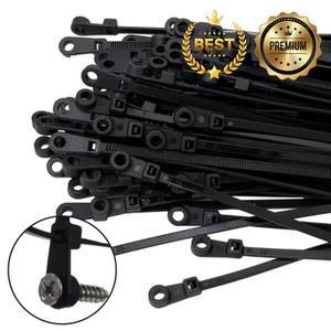 나사 구멍 나일론 케이블 타이 자동 잠금 코드 스트랩 고정 루프 재사용 가능한 플라스틱 와이어 홈 오피스