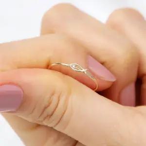 14K 금 물고기 라인 베이직 링 반지