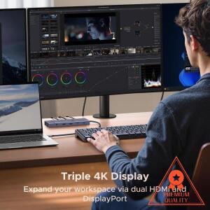 UGREEN 12-in-1 USB 허브 Type-C to 2HDMI 4K120Hz DP 10Gbps SD/TF RJ45 PD100W 맥북 델 노트북 액세서리