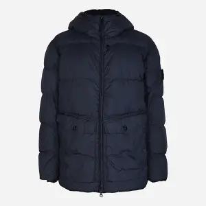 스톤아일랜드 5F 4100011 S0A23 V0020 크링클랩스 와펜 후드 패딩 자켓 네이비