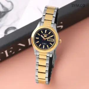 세이코5 SYMD94K1 투톤 오토캘린더 라운드 오토매틱 여자 메탈 시계 c