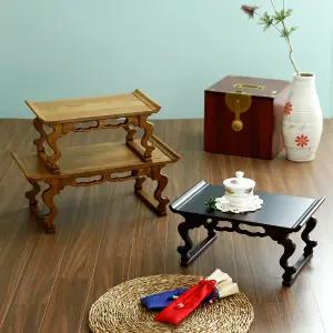 국산 물푸레 나무 전통 옻칠 원목 미니 다과상 소반 전통 찻상