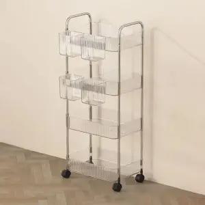 이동식 투명 아크릴 트롤리 선반 정리대 수납장 틈새 이동식수납장 이동식선반 이동식트레이