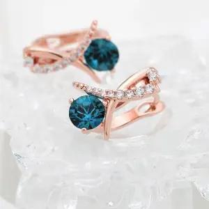 [오노마] ONM 골드핀귀걸이 14K 블루 크리스탈 엠버 원터치