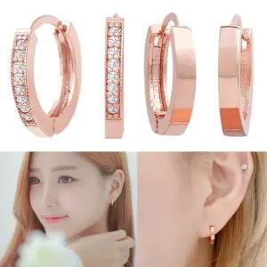 [오노마] ONM 링귀걸이 14K 골드 귀걸이 로즈 핀 링 원터치