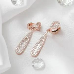 [오노마] ONM 여성귀걸이 14K 큐빅 로즈골드 드롭 금침 귀걸