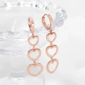 [아우트]원터치 링 롱 드롭 직장인귀걸이 귀걸이 14K