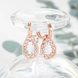 [아우트]베이직귀걸이 큐빅 드롭 귀걸이 14K