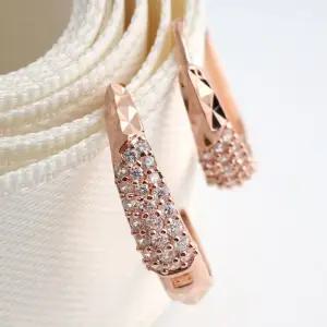 [아우트]핀 큐빅 컷팅 원터치링 귀걸이 14K