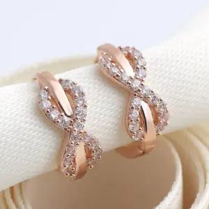 [아우트]핀 큐빅 꼬임 학생귀걸이 귀걸이 14K