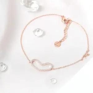 [아우트]GP 큐빅 하트 로즈골드 패션 발찌 14K