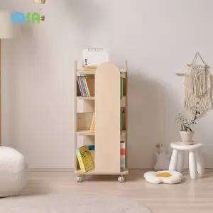 E0 베베 내추럴 3단 아동 이동식 낮은 책장 책꽂이