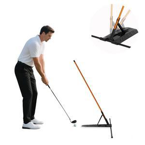 tzvvi 골프 정렬 스틱 홀더, 조준, 퍼팅, 풀 스윙 트레이너, 자세 교정기, 금속 스틱이 있는 골프 스윙 트레이너 #A