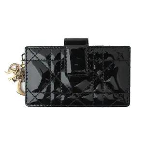 [중고명품]  블랙 페이던트 까나쥬 카드 슬롯 지갑