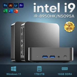 2025년형 휴대용 미니 PC 컴퓨터 인텔 코어 i9 8950HK N5095A 윈도우 11 Pro 16GB DDR4 1TB 게이밍 컴퓨터