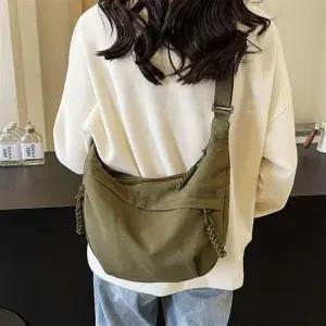 여성 가벼운 핸드폰가방 여행용크로스백 가방 카키 여행 데일리 반달