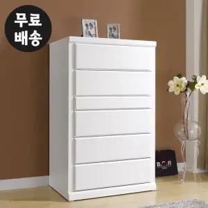 슬림 6단 높은 옷 서랍장 체스트 거실(900/화이트)