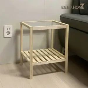 이크홈 홈 원목 유리 협탁 350 침대협탁 협탁테이블 침실협탁