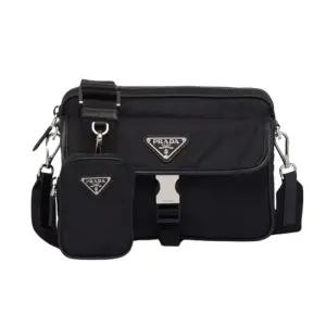 프라다 리나일론 및 사피아노 가죽 숄더백 블랙 2VH133_2DMH_F0002_V_XMP