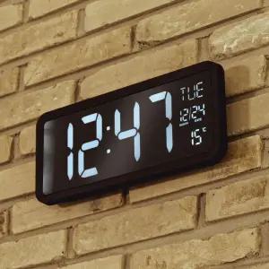 오더블유씨 시계 OWC시계 빅 디짓 화이트LED 날짜,온도표시 벽탁상겸용 디지털 OT874BK 237253