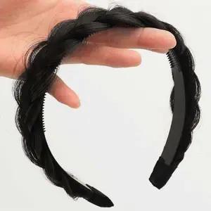 땋은머리 꽈배기 머리띠 인조모 볼륨 벼머리 헤어밴드-WFHF03C